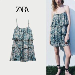 ZARA Artistic Tiered Ruffle Dress Sizes S, L NEW WITH TAG!